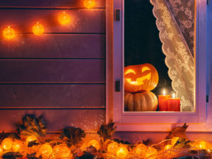 what if haunted house Happy,Halloween!,The,Window,Of,A,House,Decorated,For,The